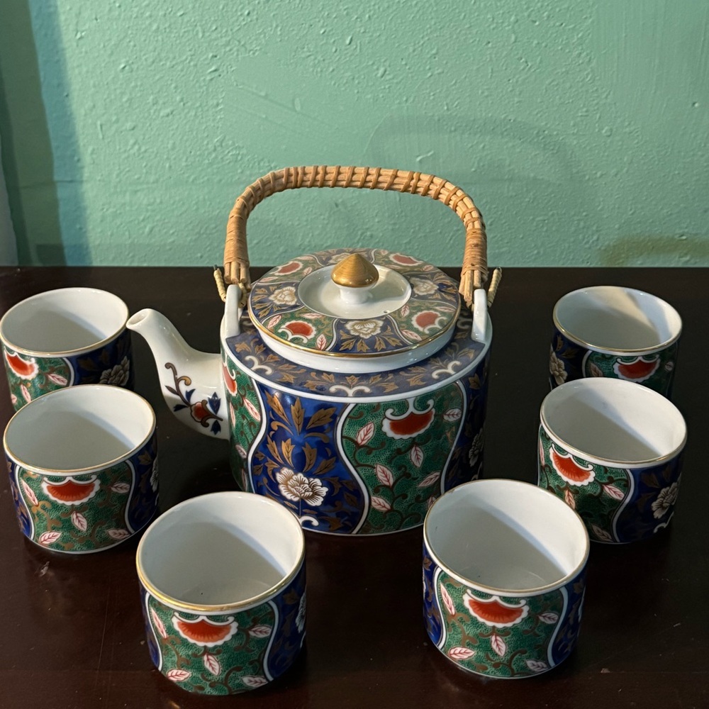 Vintage OMC Japanese Tea Set With Teapot and 6 Tea Cups